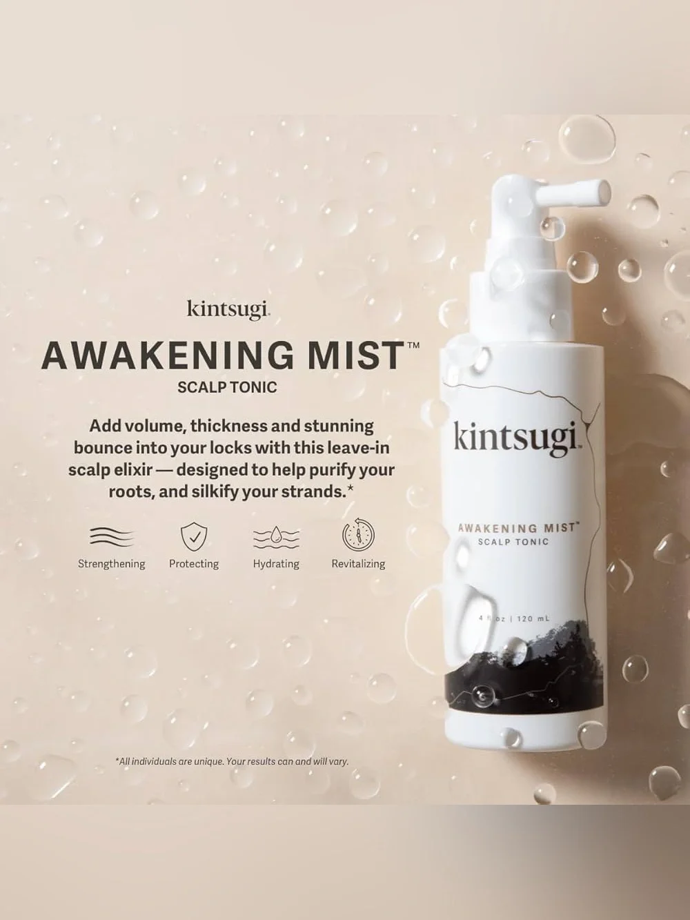 NWT Kintsugi Awakening Mist Scalp Tonic 4 oz / 120 mL - New In Box